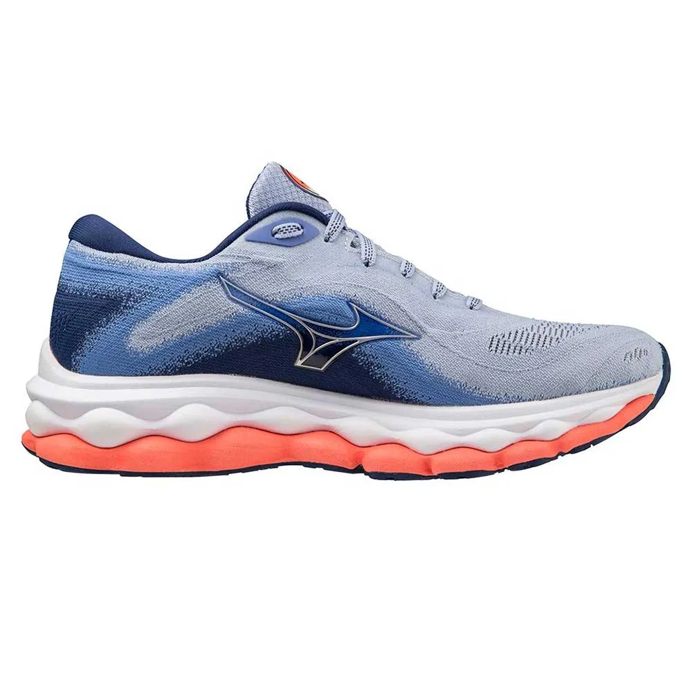 running on a clay track shoes Women's Wave Sky 7 Running Shoe - Blue Heron/Silver - Regular (B)