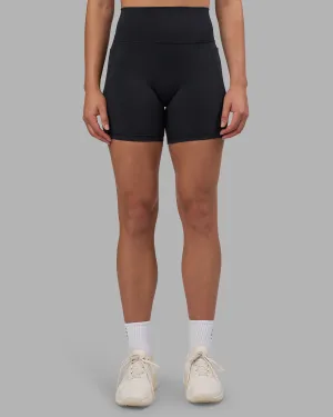 High Function Sculpted Shape Fusion V-Contour Ultra High-Rise 6" Short Pockets - Black