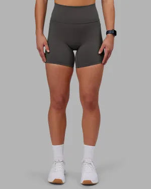 Casual Stretch Design Fashion Flex Fusion Ultra High-Rise 6" Short Pockets - Dark Storm