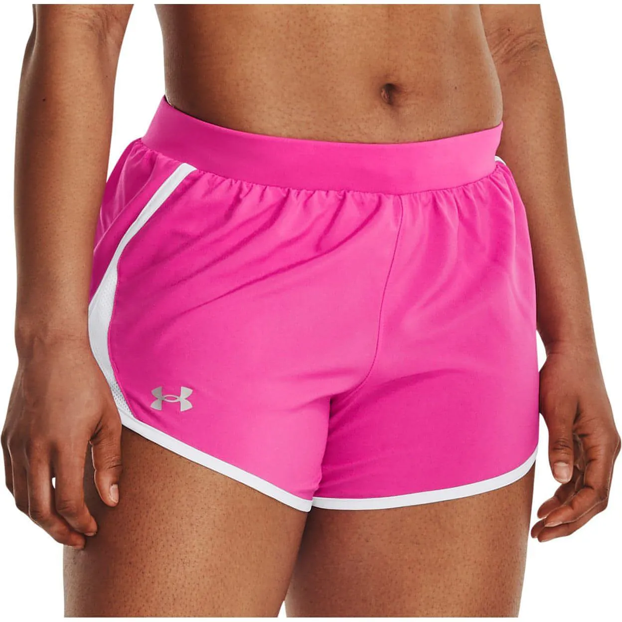 Quick Access Cargo Pockets Under Armour Fly By 2.0 Womens Running Shorts - Pink