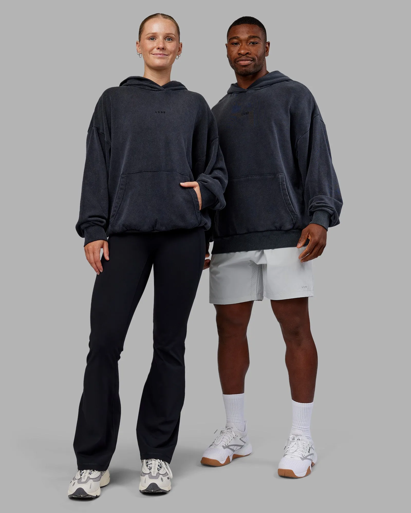 product semi formal grace Earth Tones MVP Washed Terry Oversized Hoodie - Black Washed