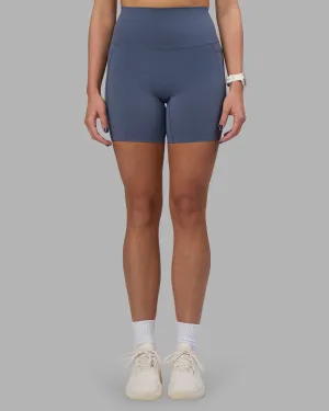 Squat Proof Fabric Smooth Compression Elixir Ultra High-Rise 6" Short Pockets - Night Shadow