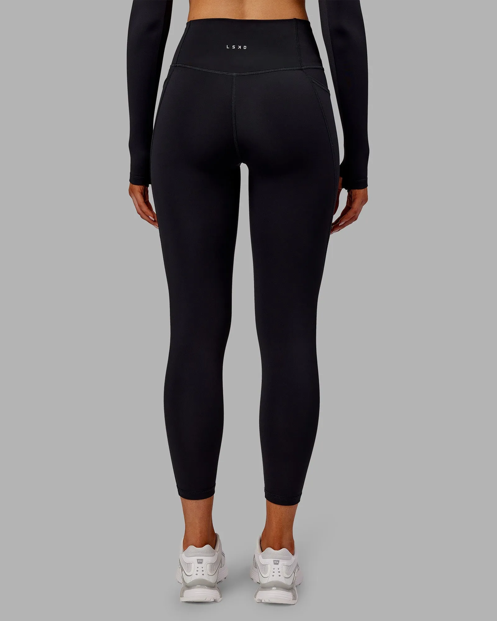Quick Dry Outdoor Lover Fusion Thermal Ultra High-Rise 7/8 Legging Pockets - Black