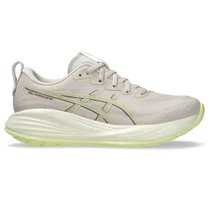 Layered cushioning adventure - themed shoes Women's Gel-Cumulus 27 Running Shoe - Mineral Beige/Huddle Yellow - Wide (D)