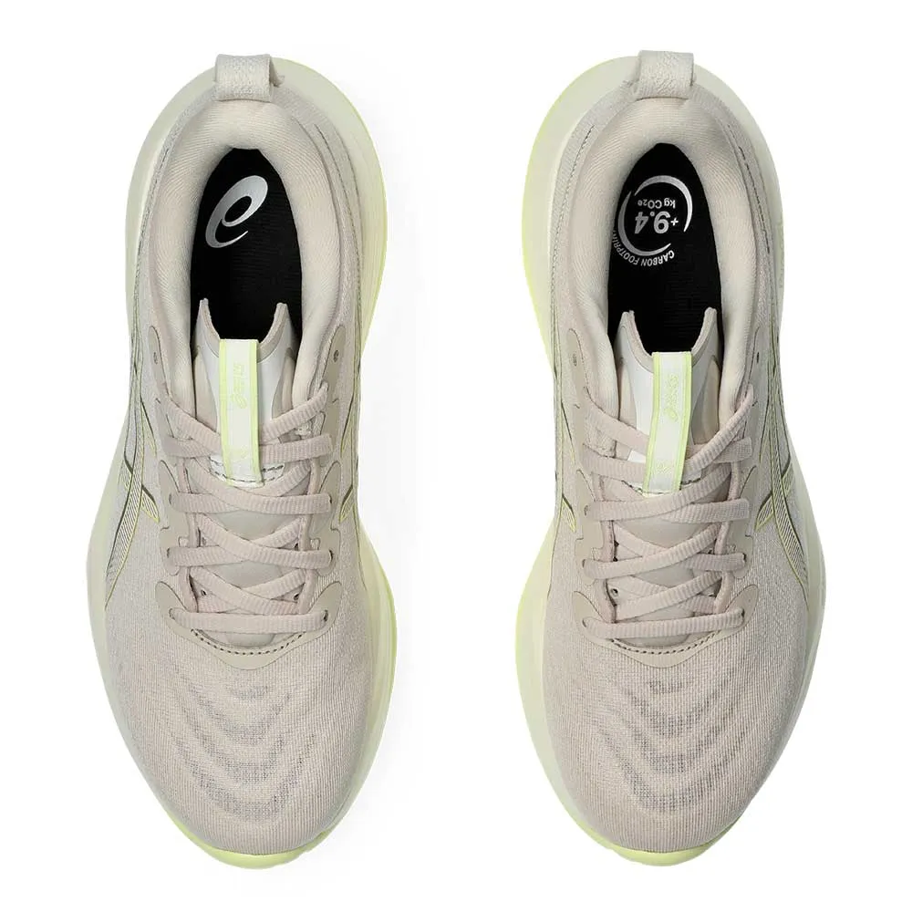 Women's Gel-Cumulus 27 Running Shoe - Mineral Beige/Huddle Yellow - Wide (D) Stability Control System