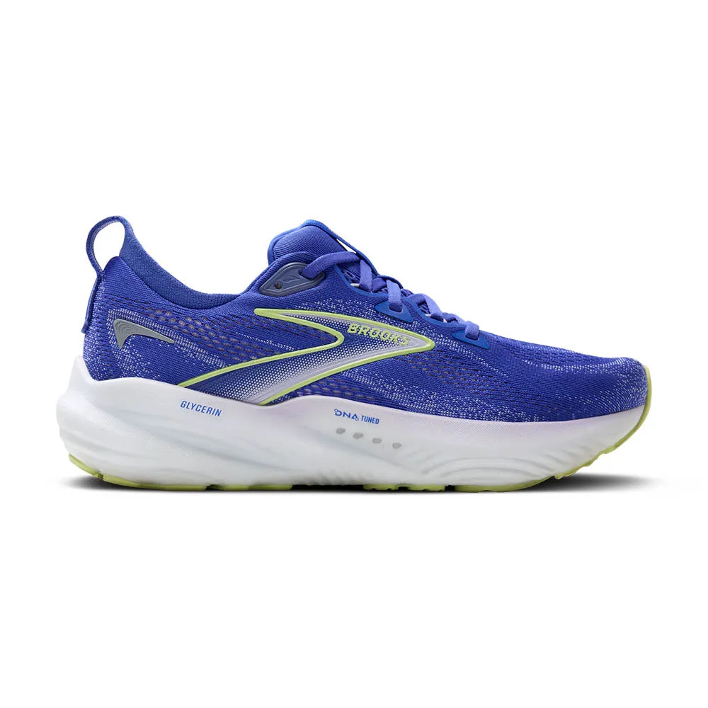 Brooks Glycerin 22 (Womens) - Amparo Blue/Hyper Iris/Yellow running in a playground shoes