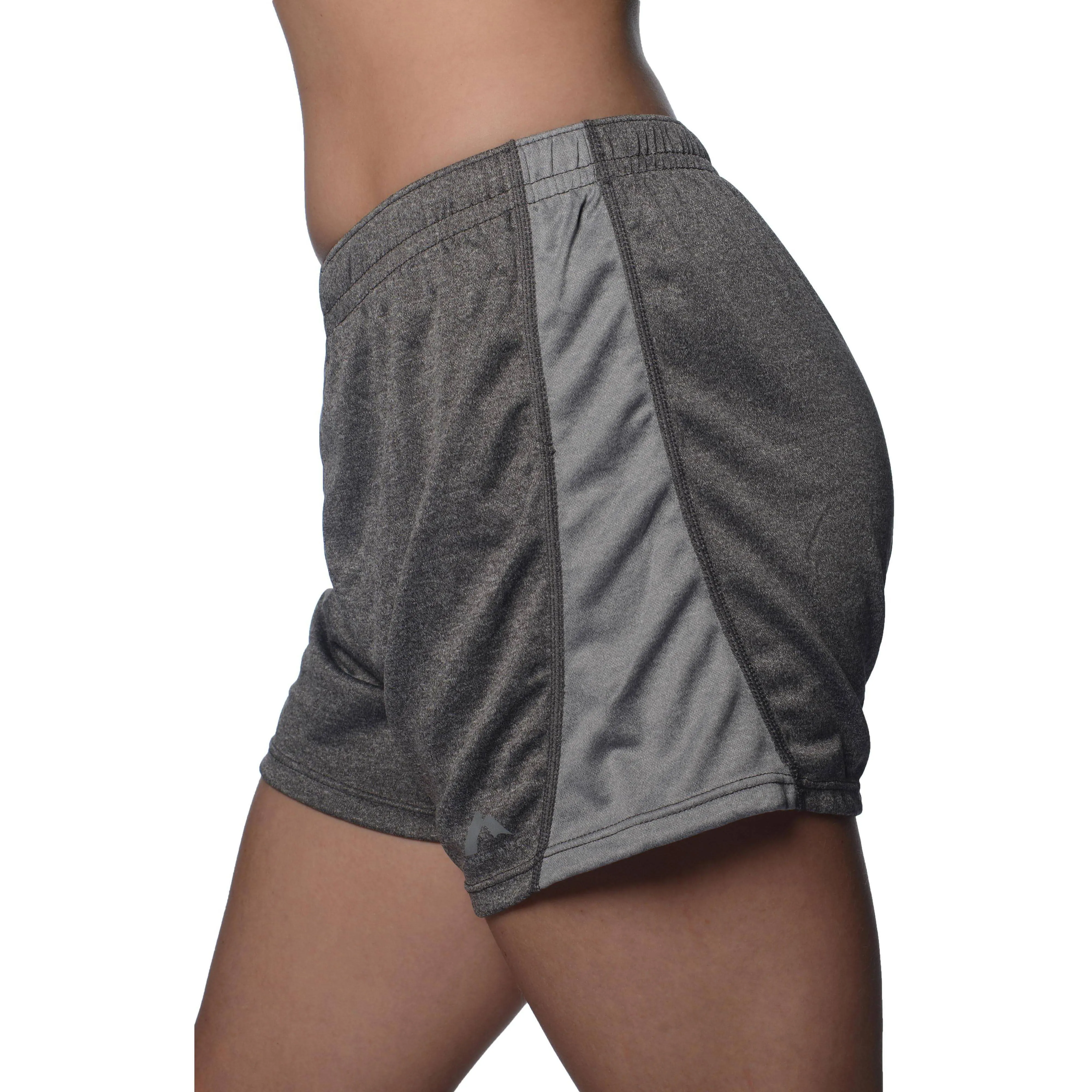 Breathable Stretch Fit More Mile Marl Jersey Womens Training Shorts - Grey