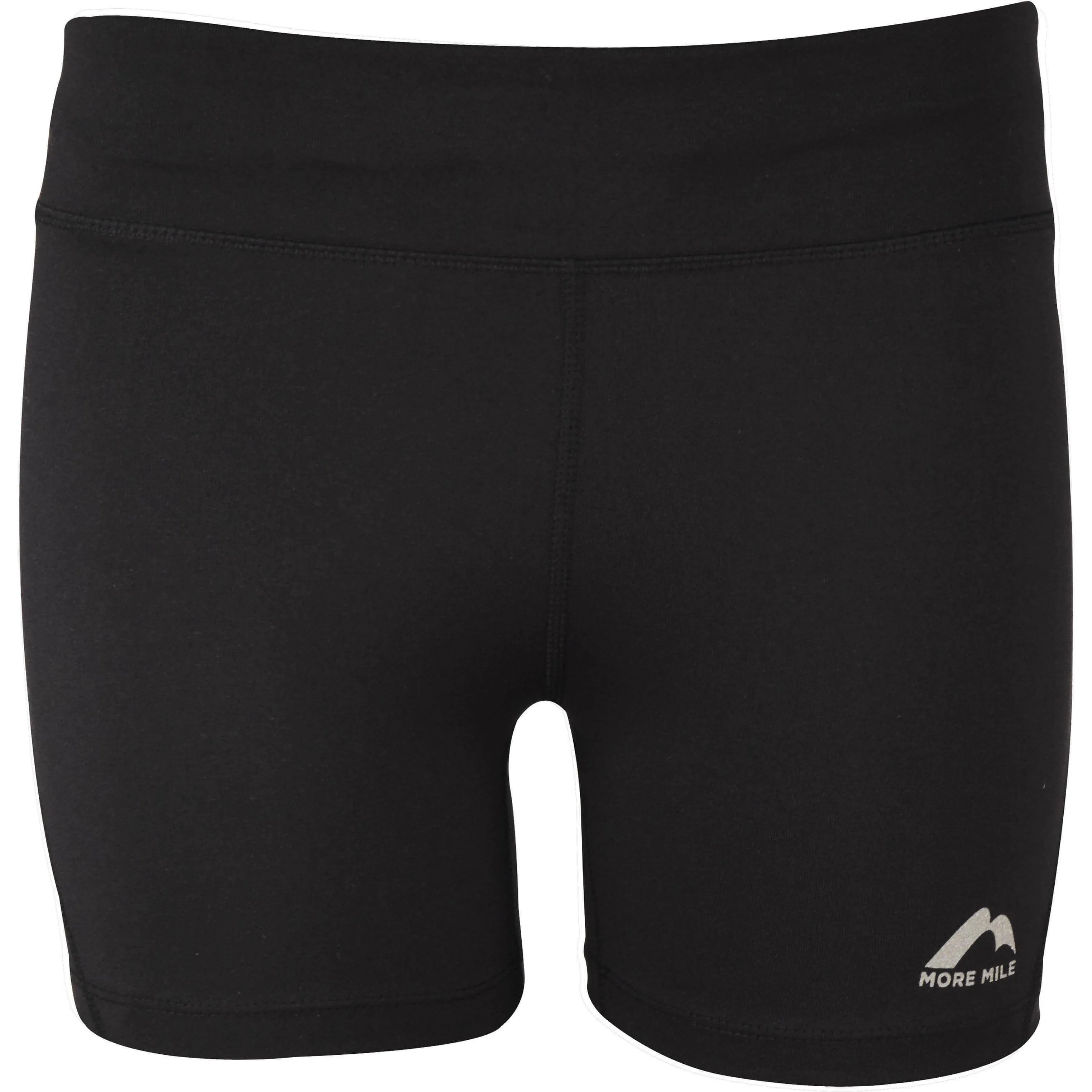 More Mile Biker Womens Short Running Tights - Black Bonded Seam Technology Active Layer