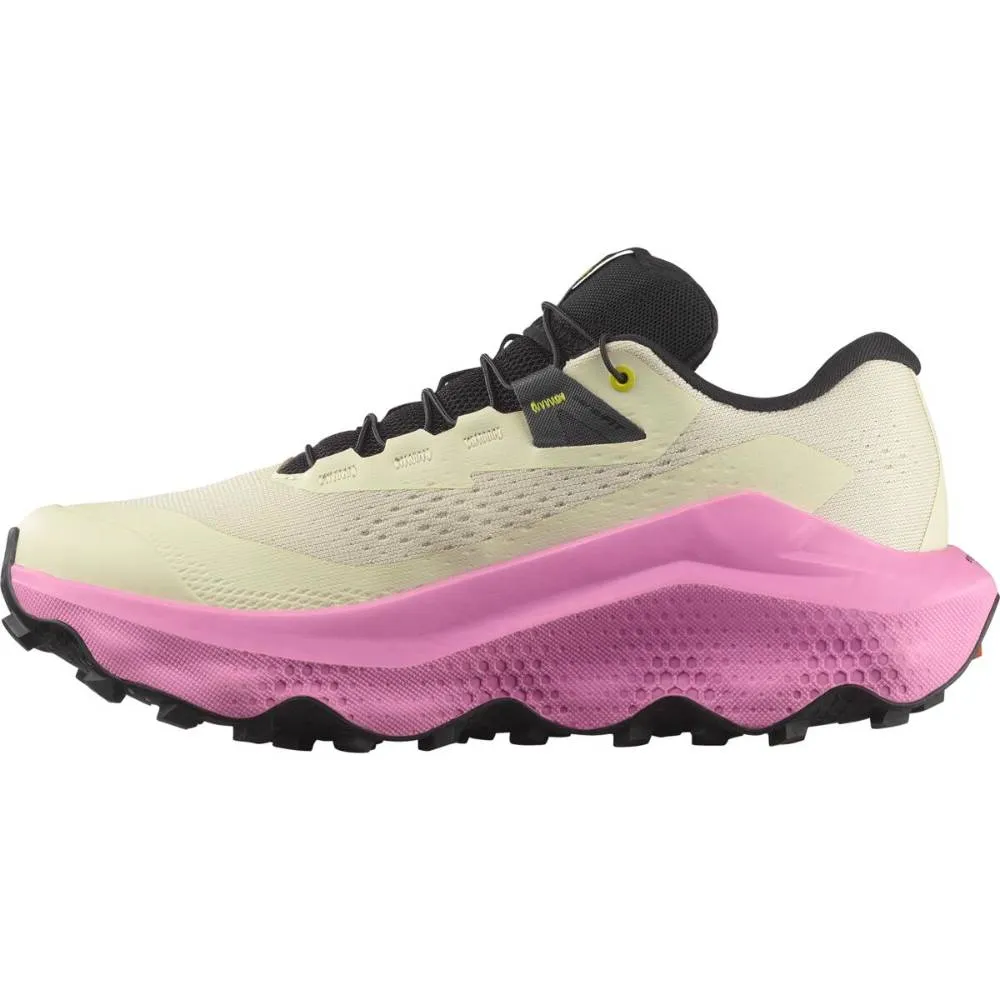 Saloman Ultra Glide 3 (Women's) - Almilk/Cyclamen/Black wide toe box trail shoes