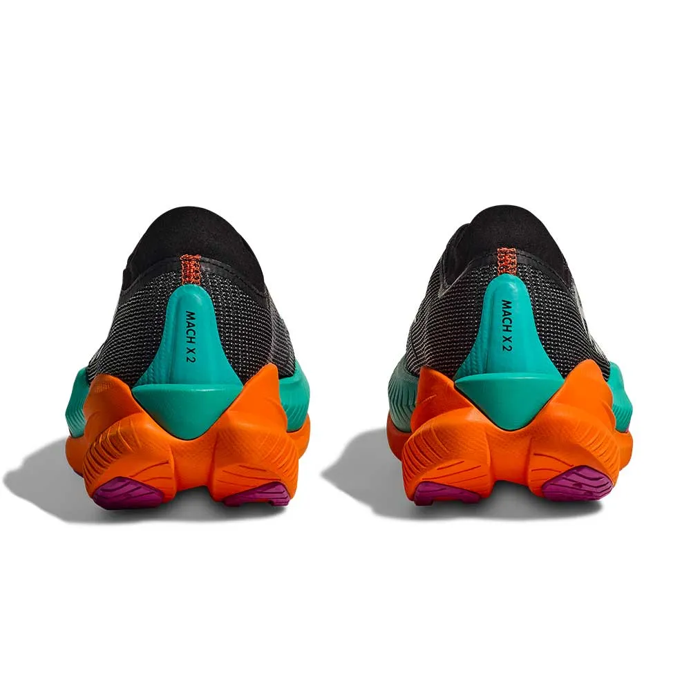 Women's Mach X2 Running Shoe - Black/Electric Aqua - Regular (B) Asymmetric Lace Design TpuMidsole