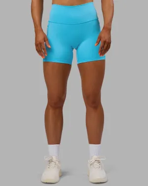 Wear Anywhere Active Wear Fusion High-Rise 6" Short Pockets - Blue Atoll
