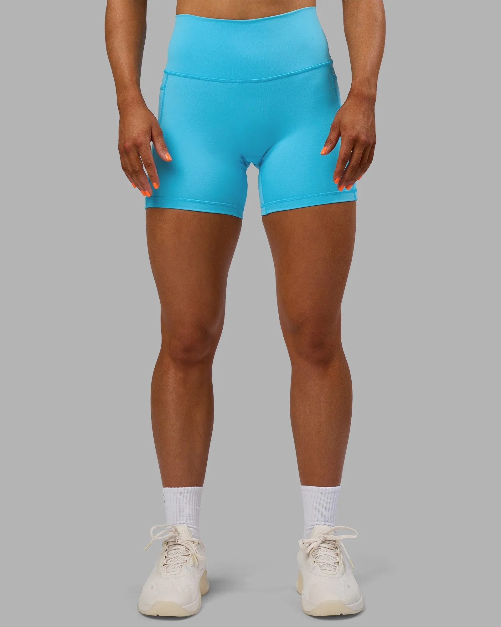 Fusion High-Rise 6" Short Pockets - Blue Atoll Sweat Control Chic And Relaxed