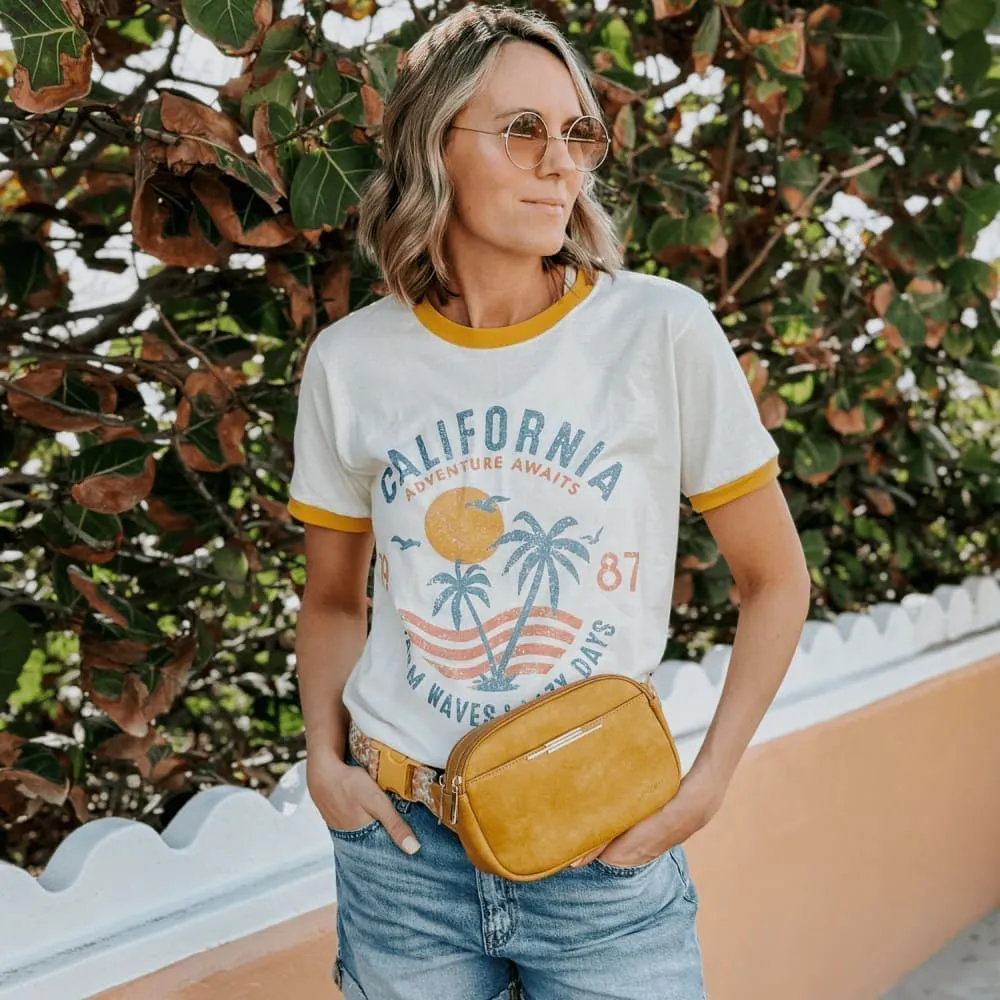 OversizedSilhouette Sporty Appeal California 1987 Ringer Tee