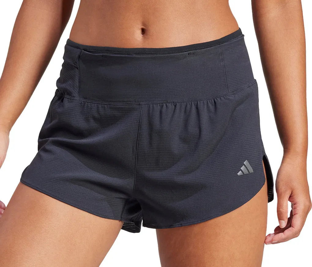outdoor concert style adidas Adizero Womens Split Running Shorts - Black