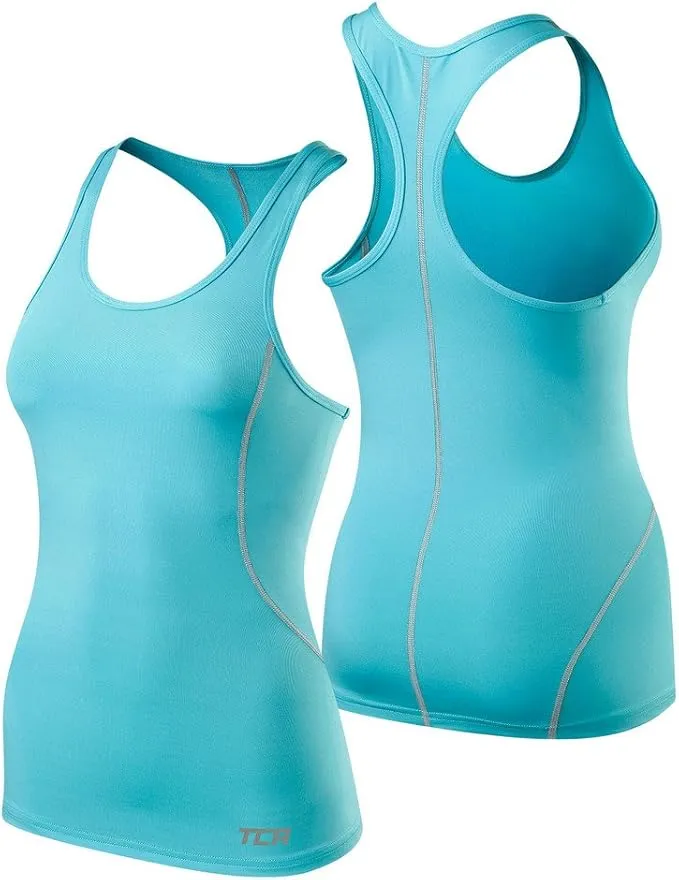 Multi Panel Construction Compact Travel Friendly Fold TCA Pro Performance Womens Running Vest Tank Top - Blue