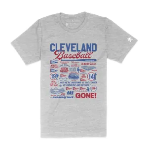 Cleveland Baseball History Collage - Mens/Unisex T-Shirt Layered Sleeve Construction