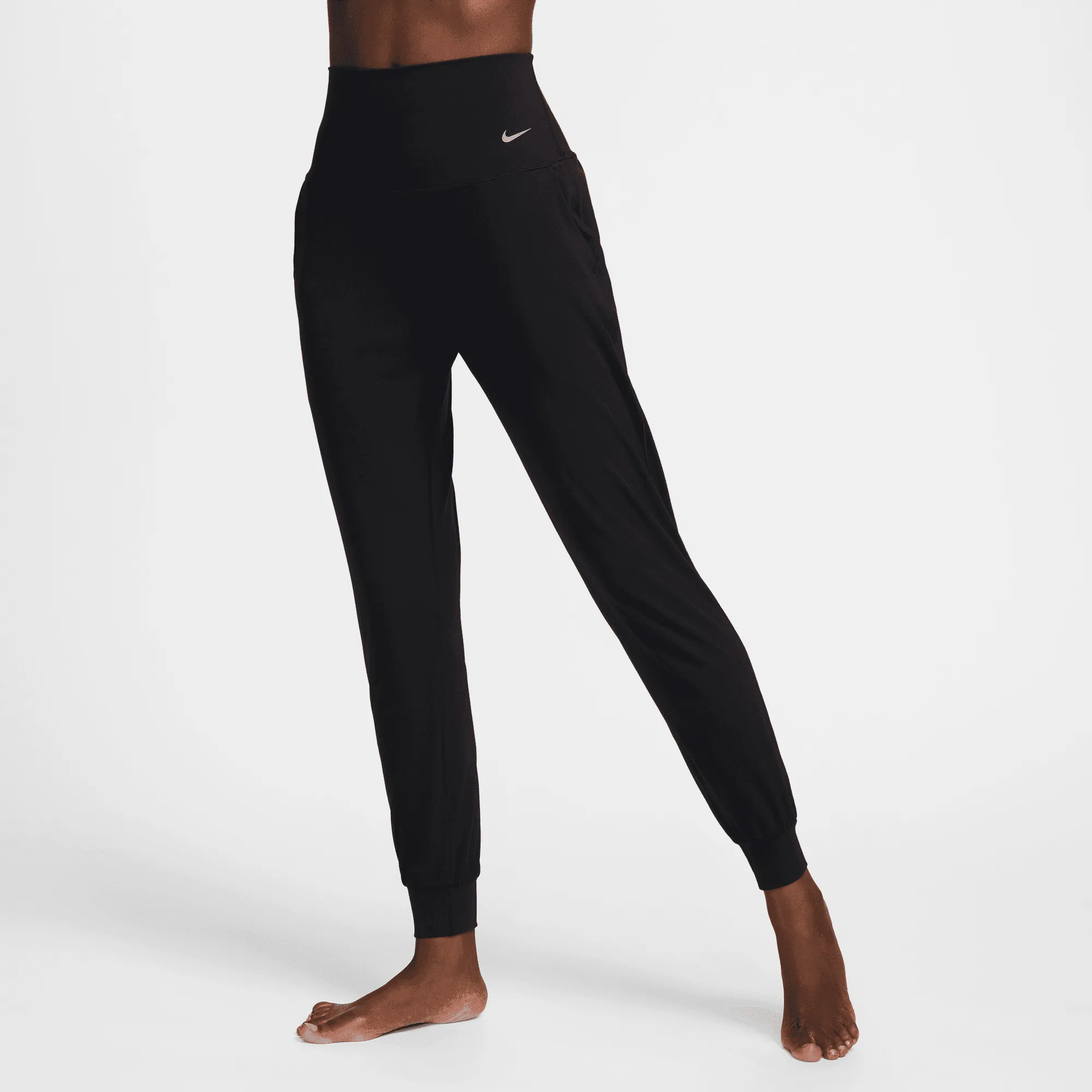 Women's Zenvy Dri-FIT High-Waisted Joggers (010 - Black/Black) Layer Light Warm Layers