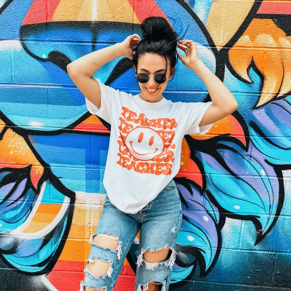 Teacher Smiley Daily Style Flexible Ribbed Cuffs