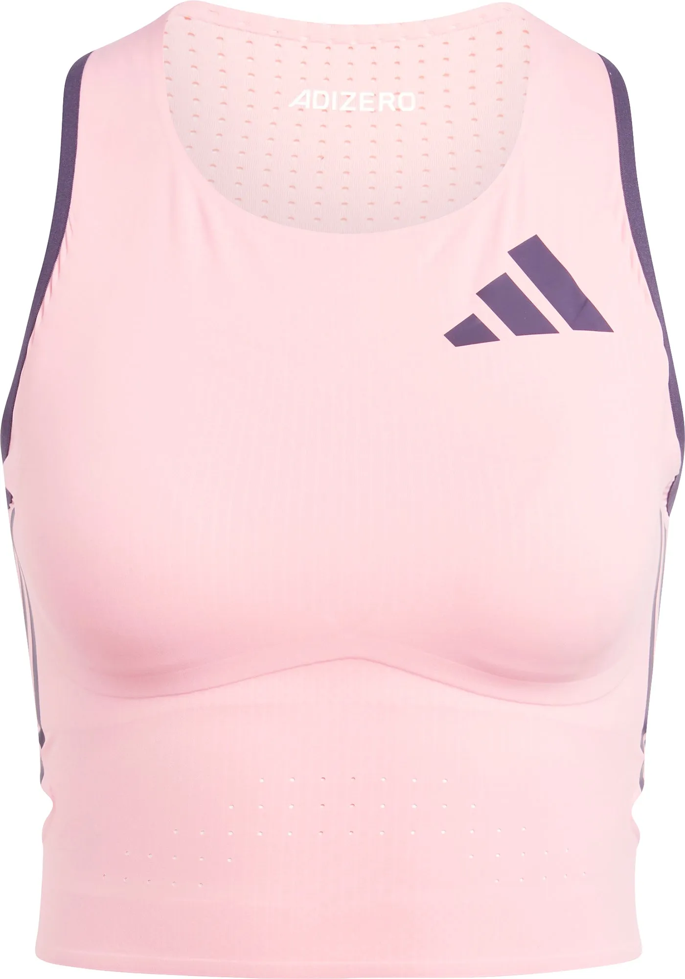 Adjustable adidas Adizero Promo Womens Running Crop Top - Pink