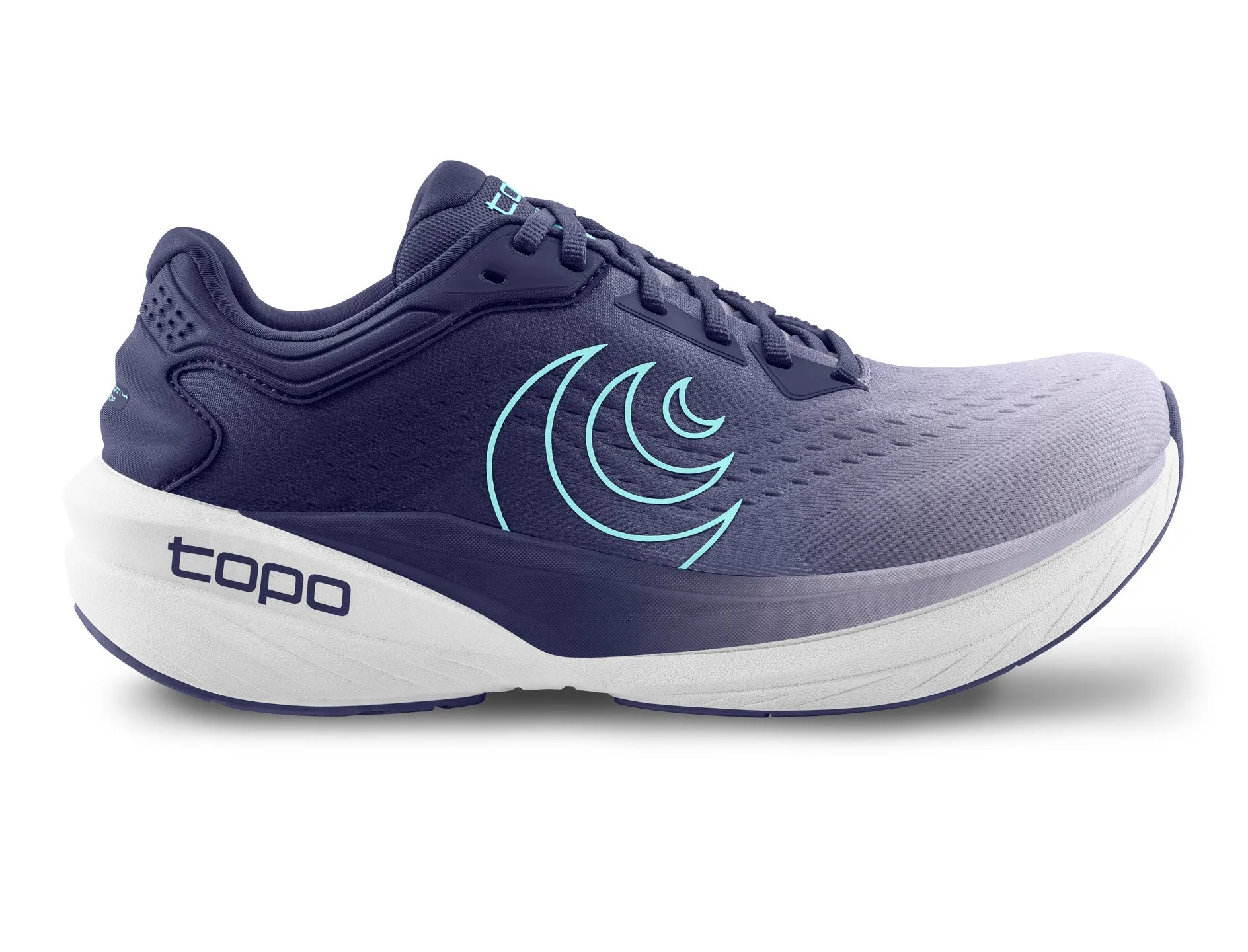Airflow Channel System running in a road race shoes Topo Athletic | Phantom 4 | Women's | Purple/Blue
