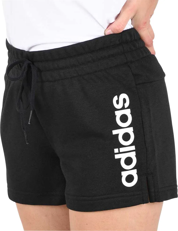 Printed design Moisture Wicking Fabric adidas Essentials Slim Logo Womens Training Shorts - Black