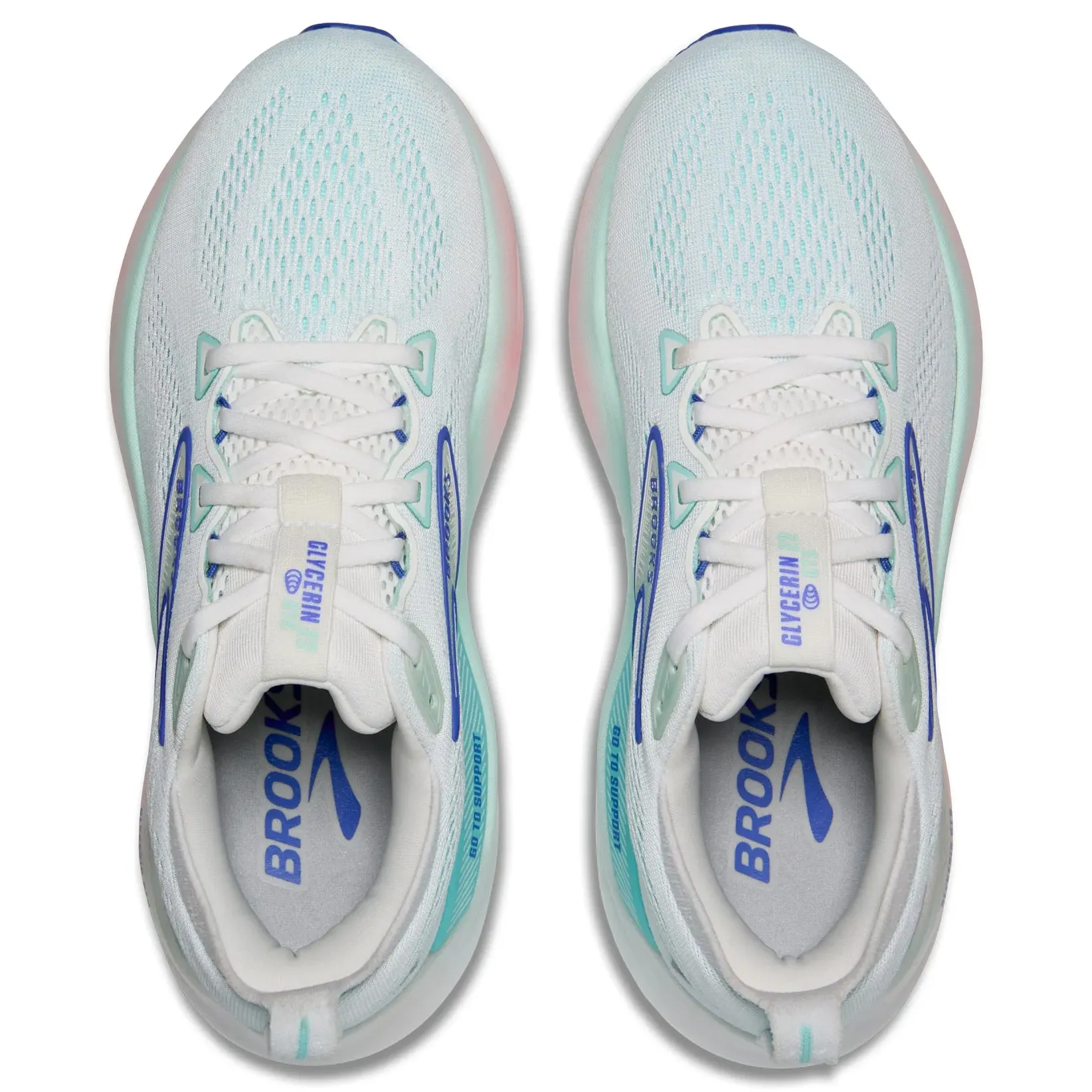gym goer Women's Glycerin GTS 22 Running Shoes White / Limpet Shell / Amparo Blue