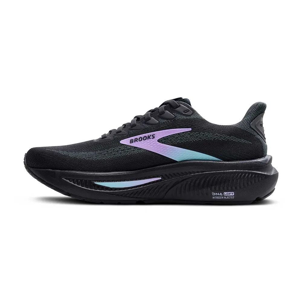 work - out running shoes Contoured Footframe Women's Ghost 17 Running Shoe - Grey/Clearwater/Purple - Wide (D)