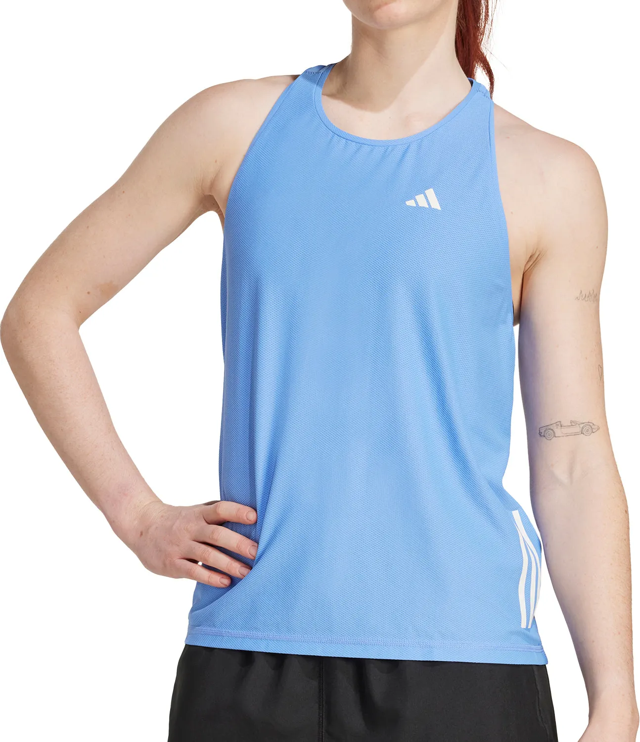 adidas Own The Run Womens Running Vest Tank Top - Blue Low Maintenance Fabric