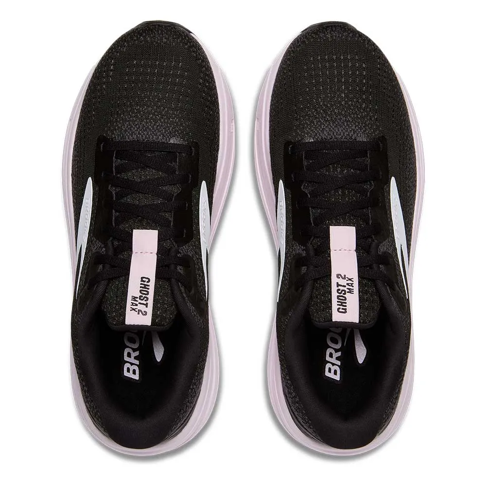 running on uneven ground shoes evening - run Women's Ghost Max 2 Running Shoe - Black/White/Orchid Ice - Regular (B)
