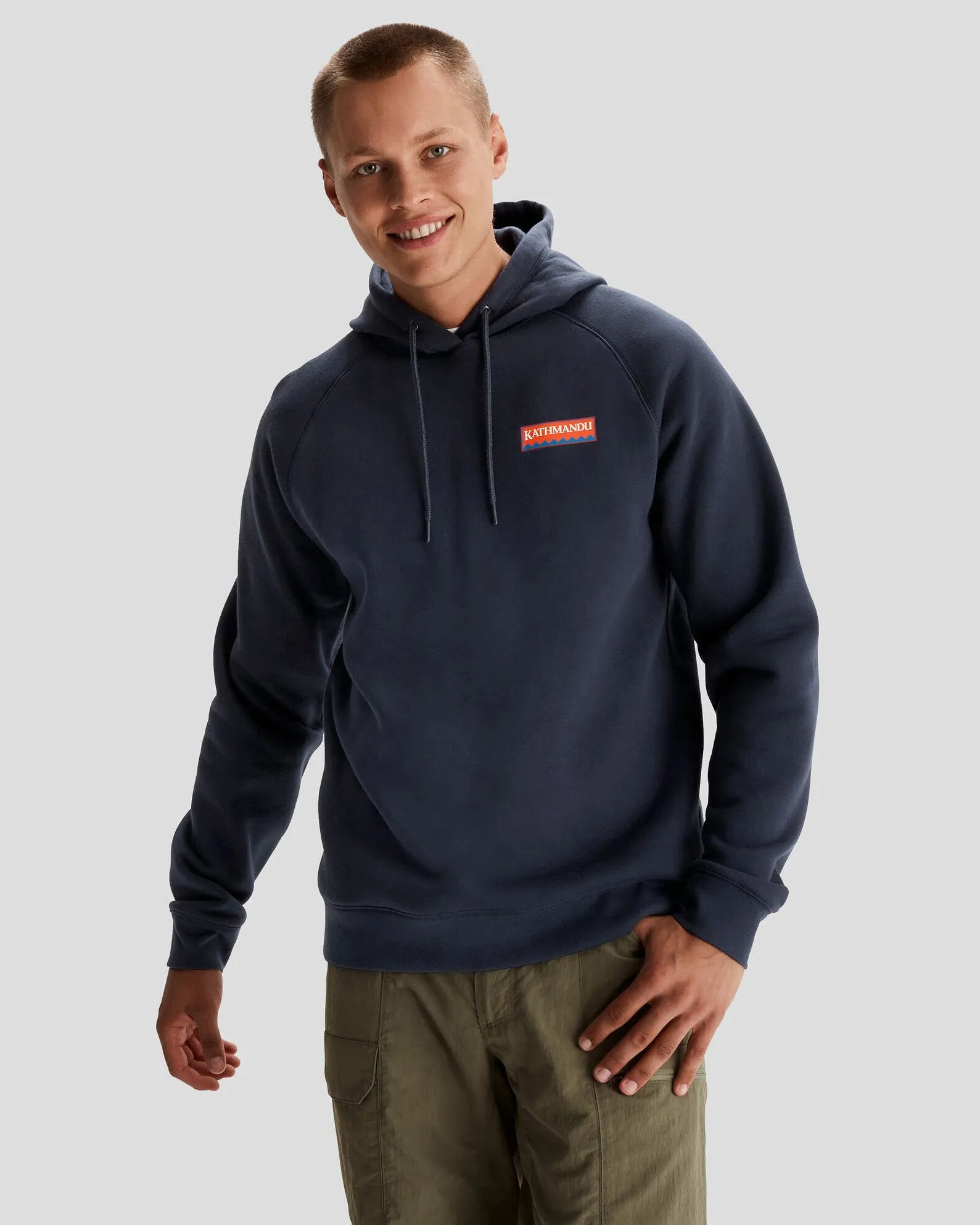 good for weekends Men's Kathmandu Heritage Logo Slouchy Hoodie - Pure Navy
