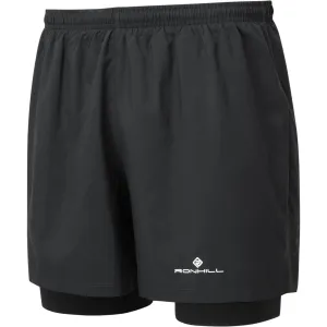 media industry Roomy Comfort Ronhill Core Twin 2 In 1 Mens Running Shorts - Black