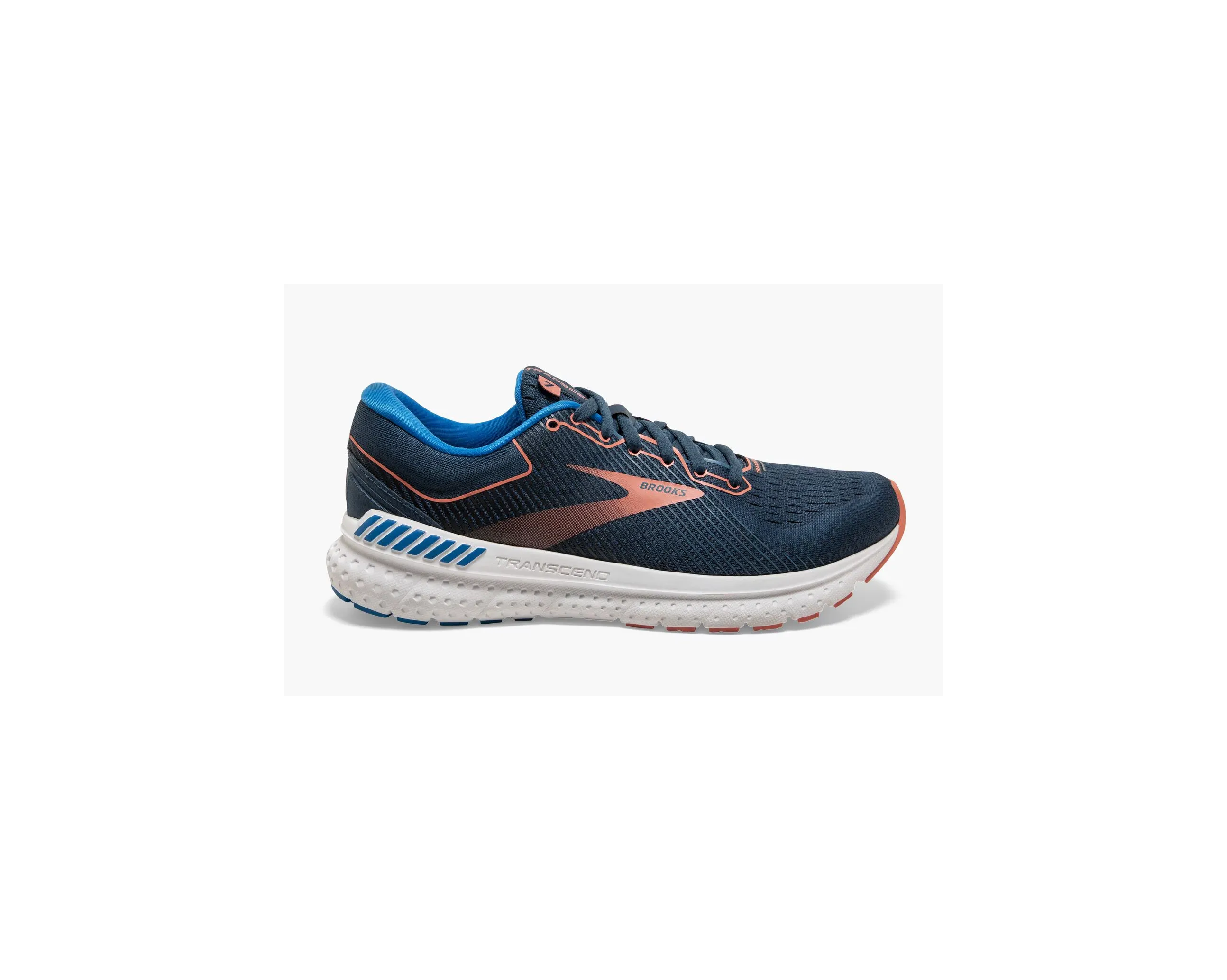 Odor Control Insole Rubber Outsole Hexagons Brooks Transcend 7 (Women's) - Majolica/Navy/Desert