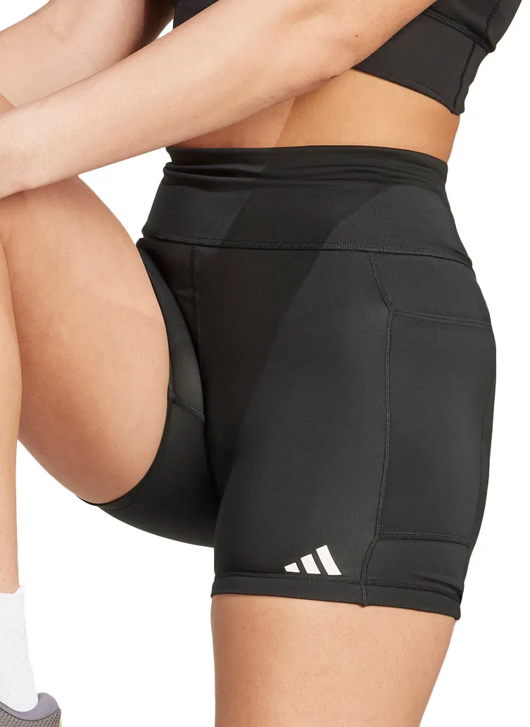 adidas Own The Run 5 Inch Womens Short Running Tights - Black Smooth Flatlock Seams