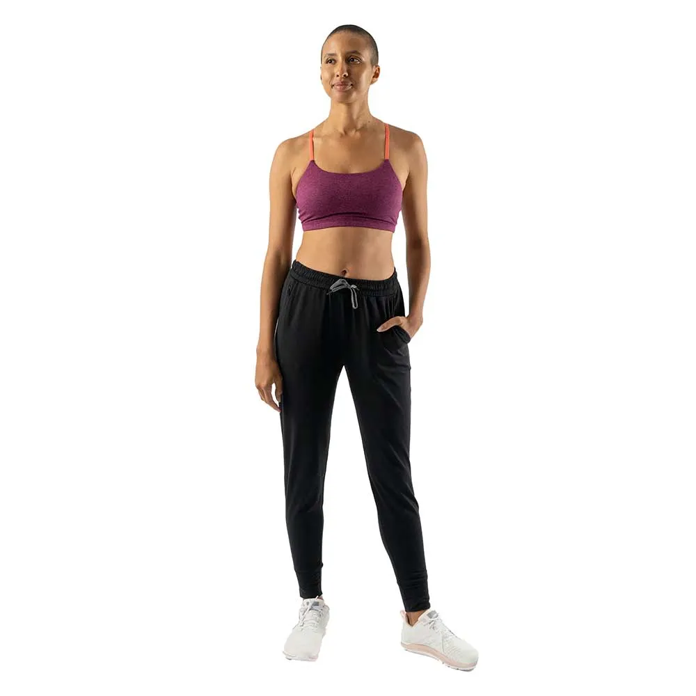 Women's EZ Joggers 2.0 - Black Vented Leg Openings Workout Shorts Capri