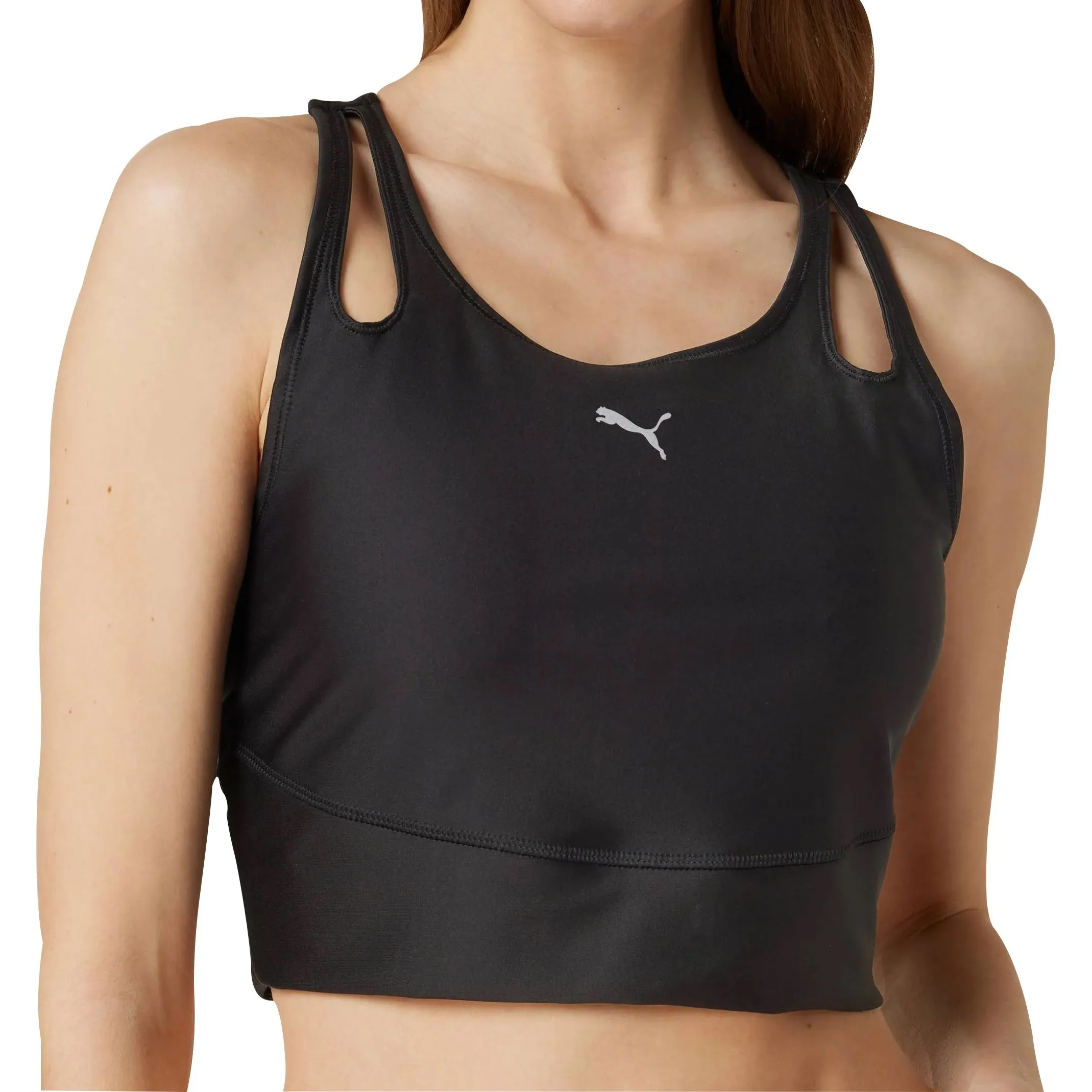 Puma Run Ultraform Womens Running Cropped Vest Tank Top - Black Fire resistant