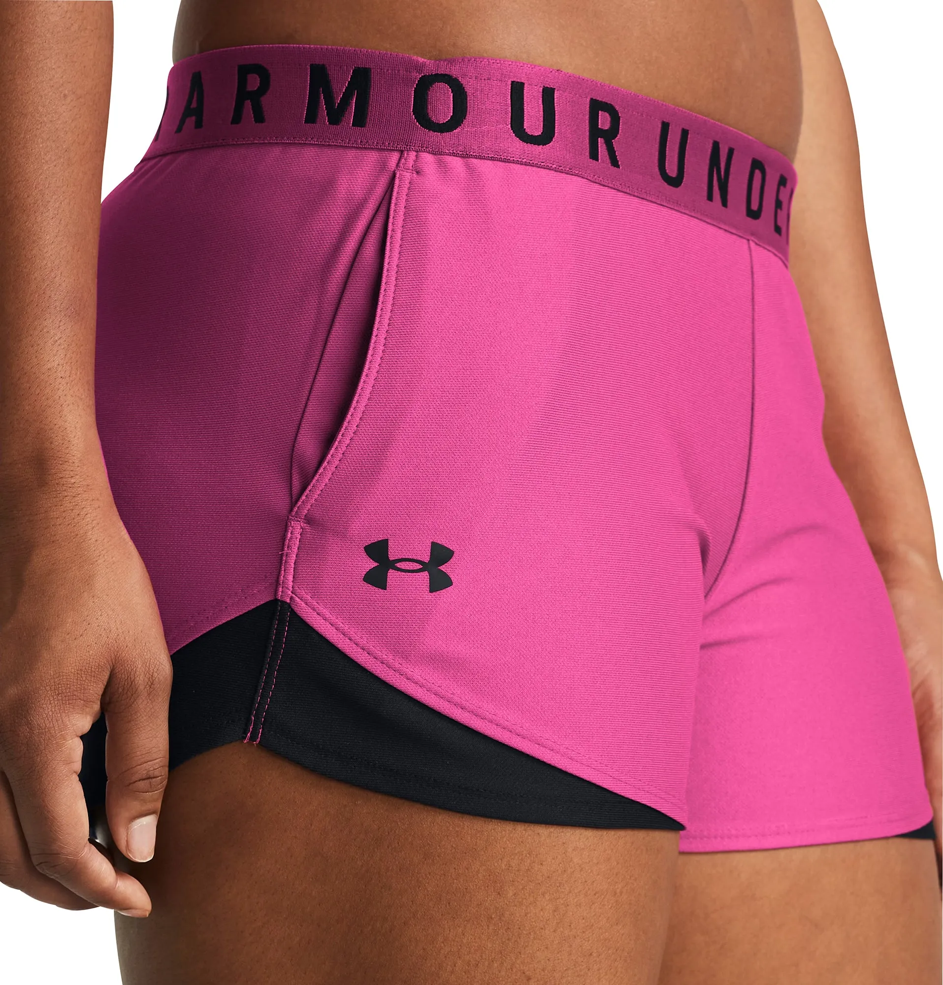 Flexible Gusset Design On Trend Under Armour Play Up 3.0 Womens Running Shorts - Pink