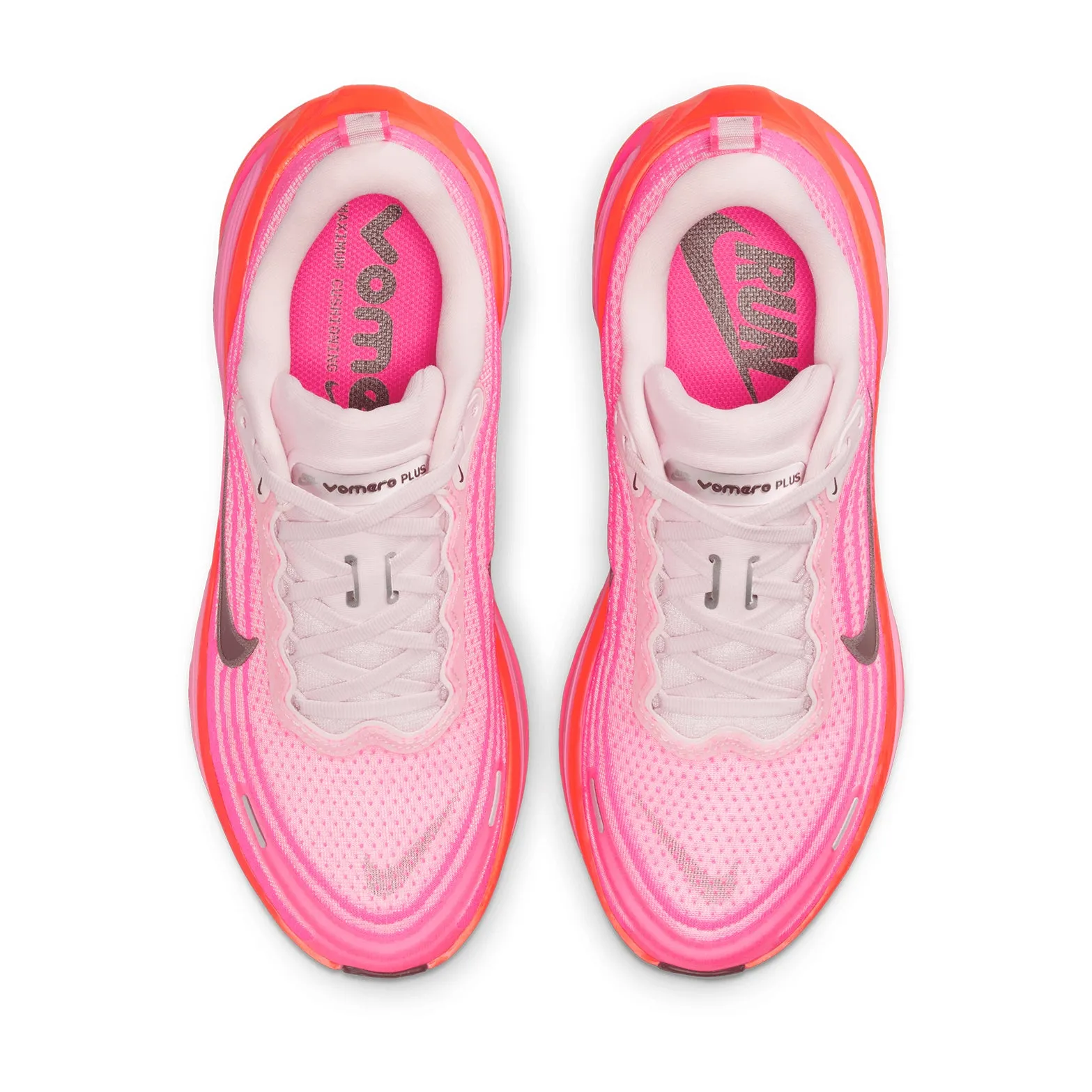 Women's Vomero Plus Running Shoes Hyper Pink / Bright Crimson / Pink Foam / Burgundy Crush running in clean tracks shoes