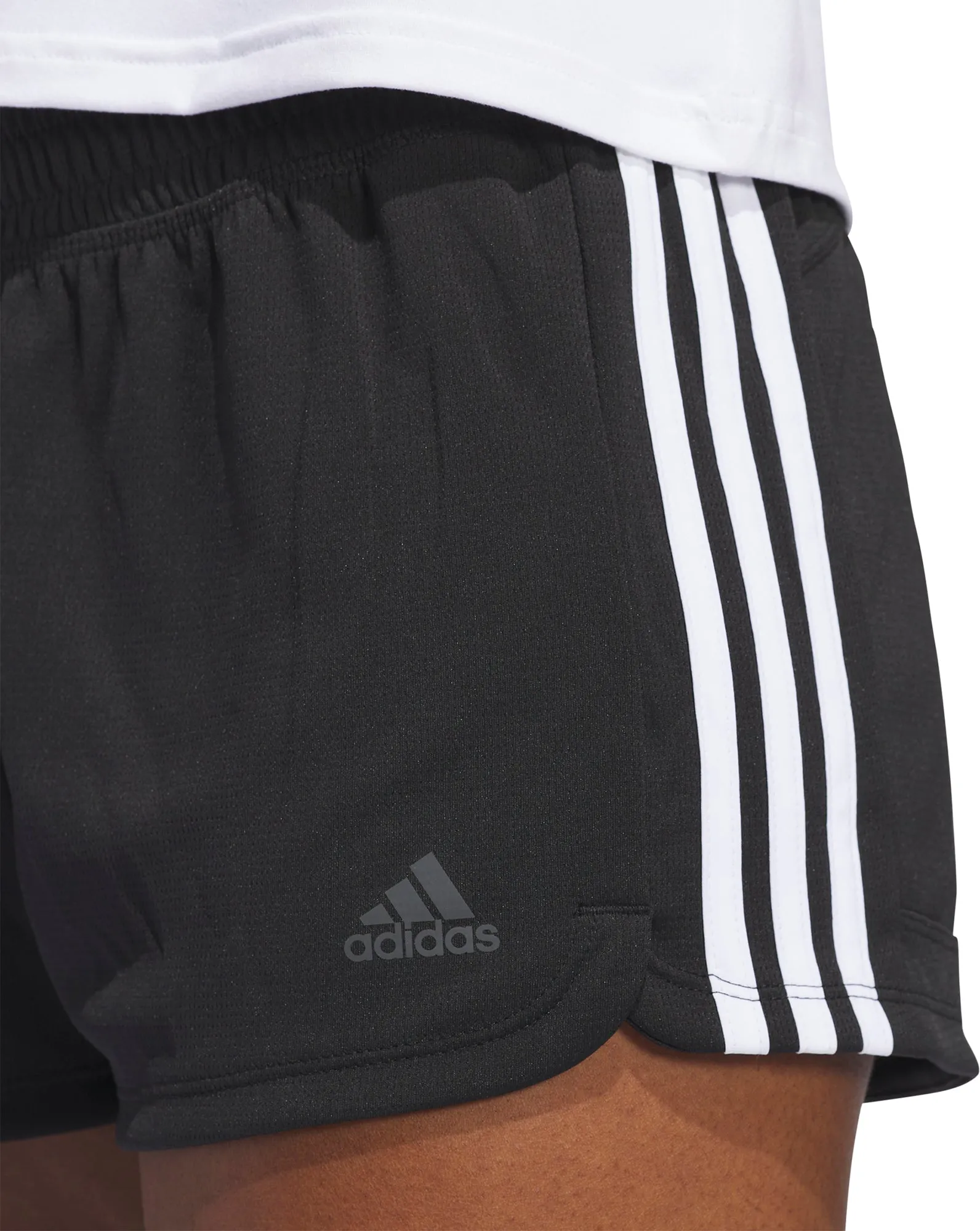 adidas Pacer 3 Stripes Knit Womens Training Shorts - Black Ombre effect