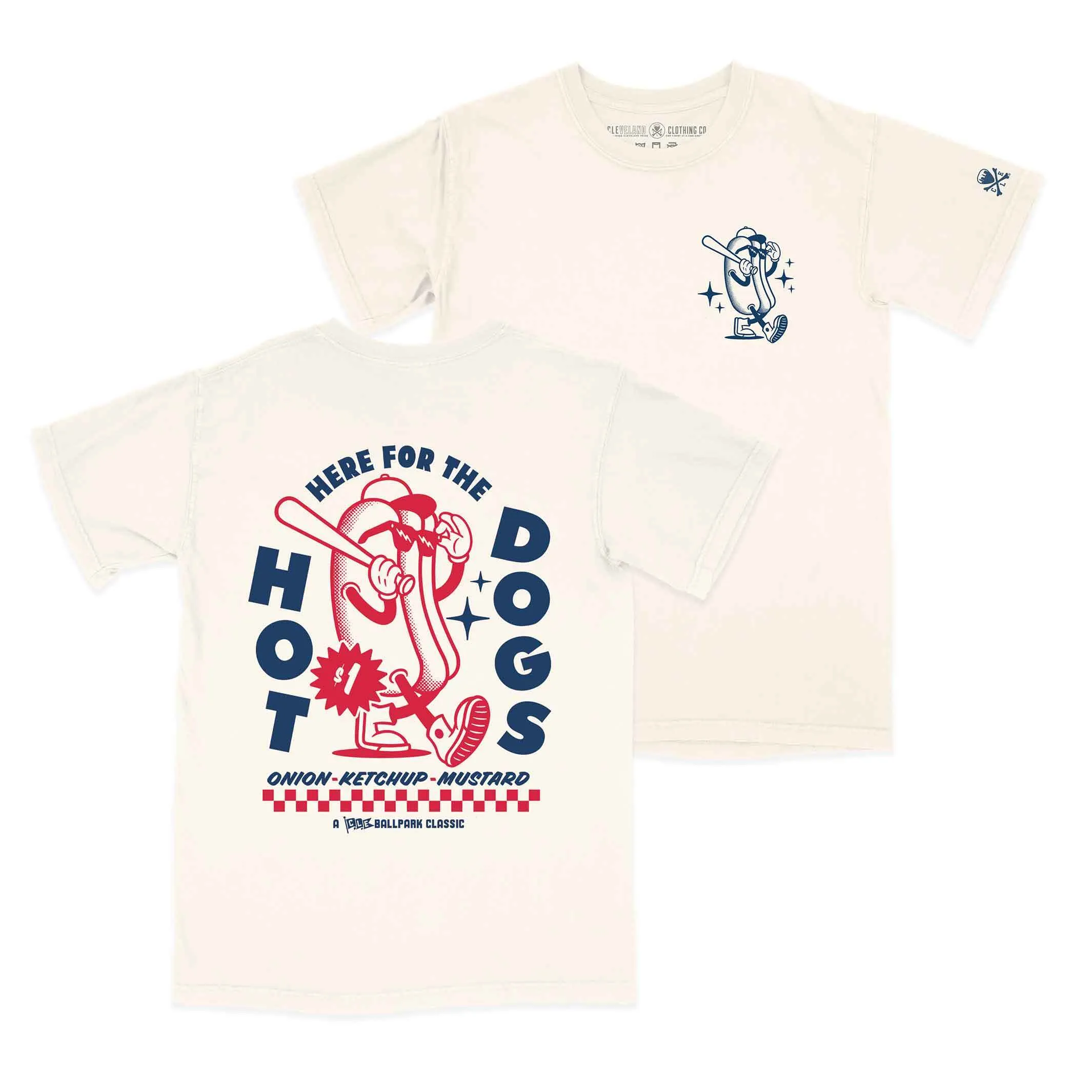 RibbedNeckBanding Urban Smart Here for the Hot Dogs - Mens/Unisex Crew T-Shirt