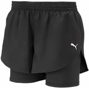 Layered Protection System Puma Woven 2 In 1 Womens Running Shorts - Black