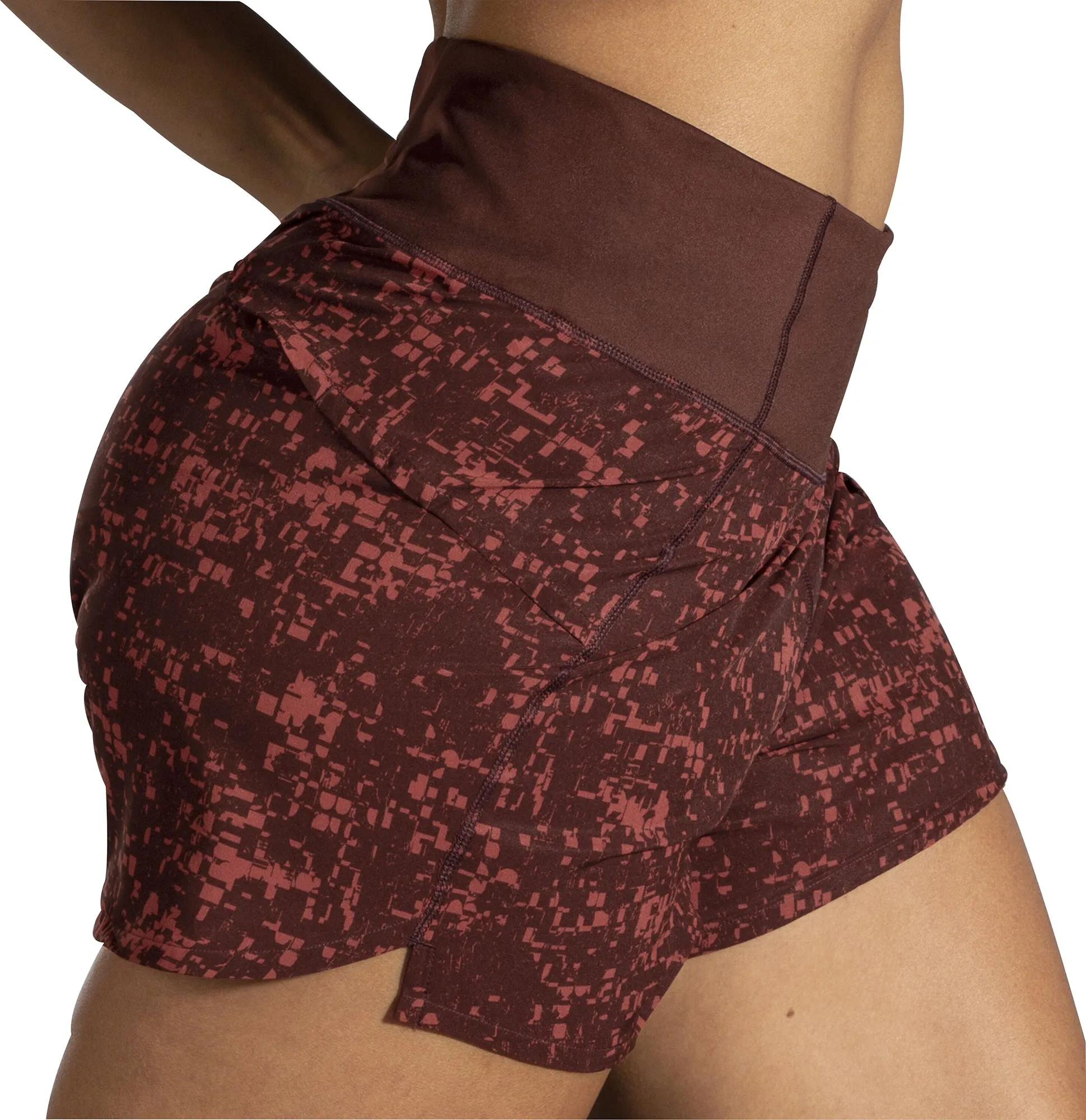 Stretchable Waistband Brooks Chaser 5 Inch Womens Running Shorts - Red