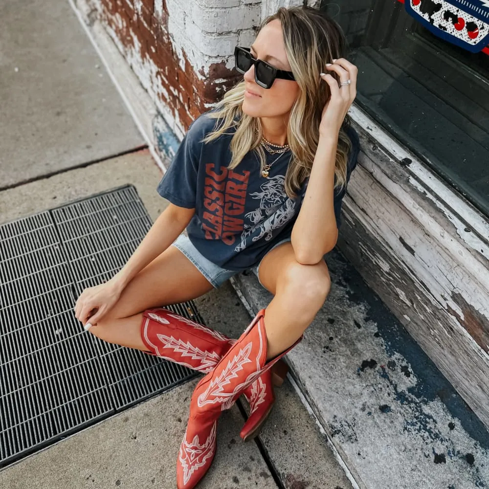 Classic Cowgirl Vintage Tee Fade Resistant Print