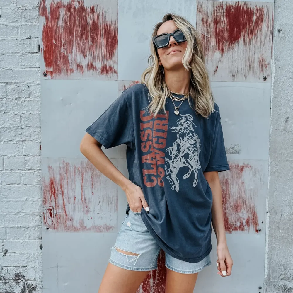 Classic Cowgirl Vintage Tee Smart Fashion Tear Resistant Knit
