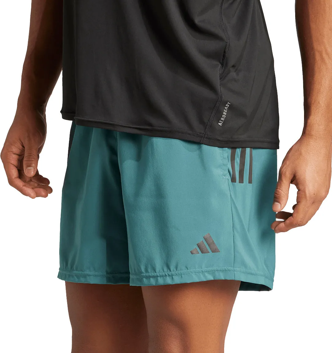 Versatile Layering baseball uniform adidas Own The Run 5 Inch Mens Running Shorts - Green