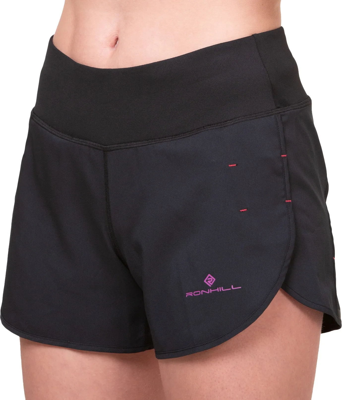 Ronhill Tech 4.5 Inch Womens Running Shorts - Black Relaxed Style Hidden Storage Compartment