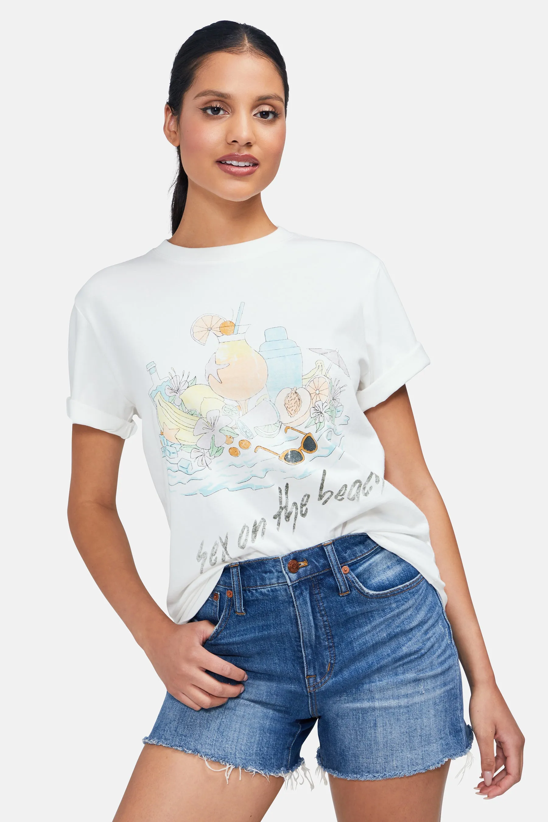 Beach Drinks Ryan Tee | Clean White Non Toxic Materials Comfortable Layers