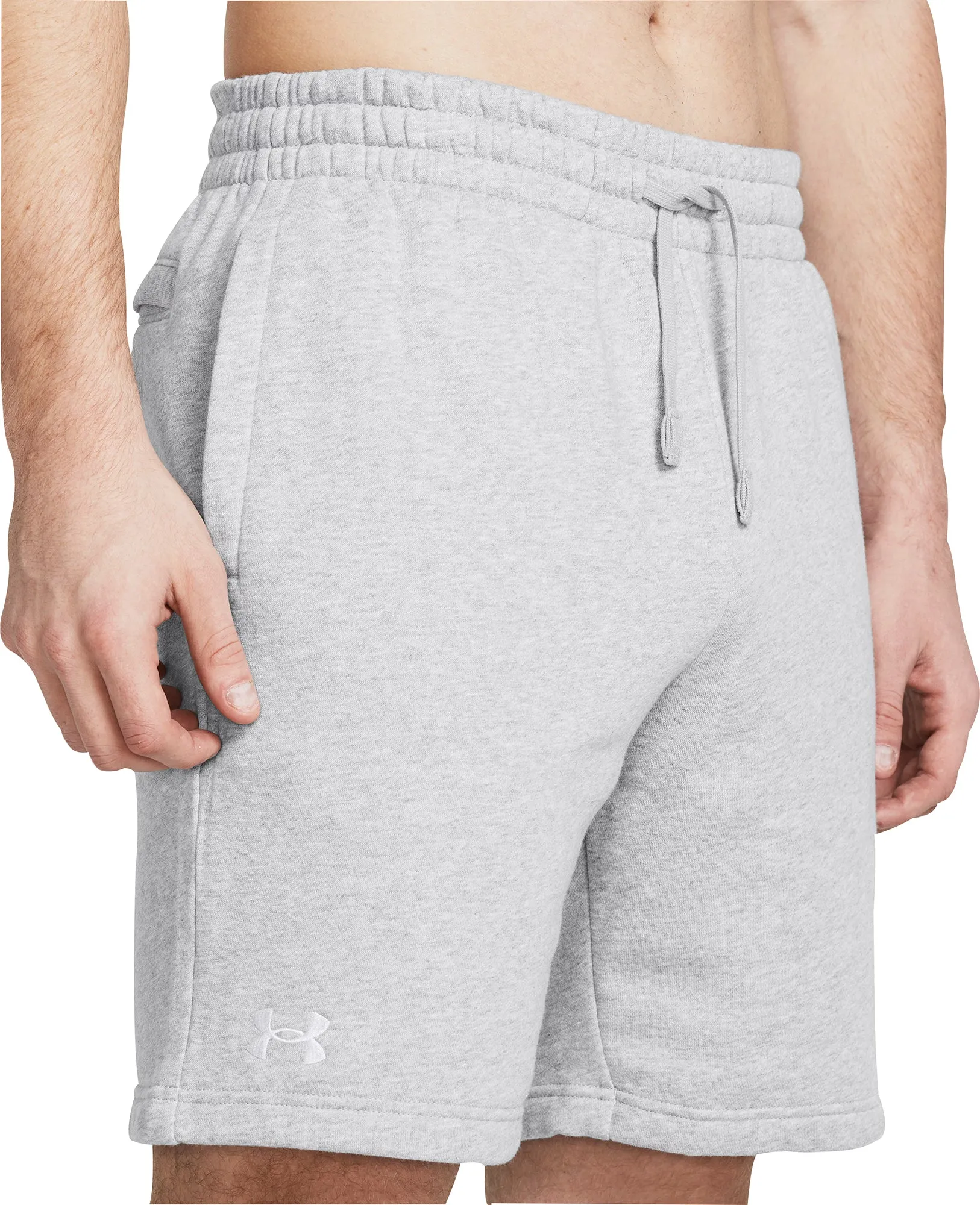 Free Fit Travel Friendly Under Armour Rival Fleece Mens Training Shorts - Grey