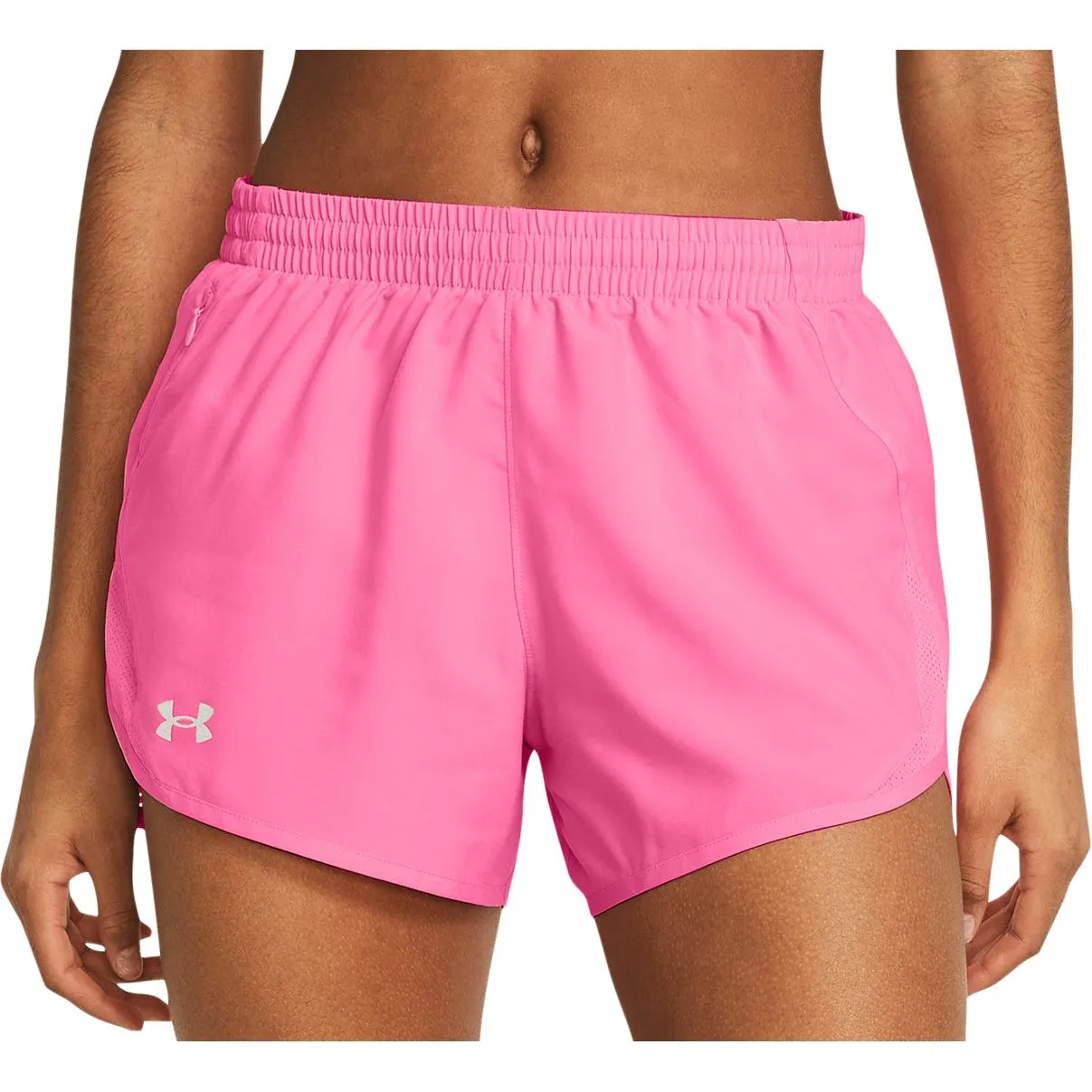 FlexibleMobility Under Armour Fly By 3 Inch Womens Running Shorts - Pink