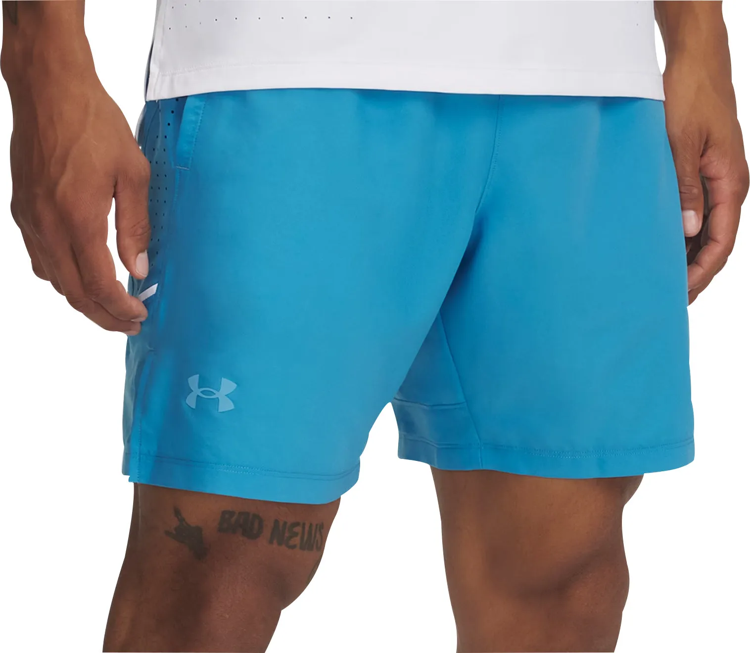Under Armour Launch Elite 2 In 1 Mens Running Shorts - Blue Quick Dry Wear Fit