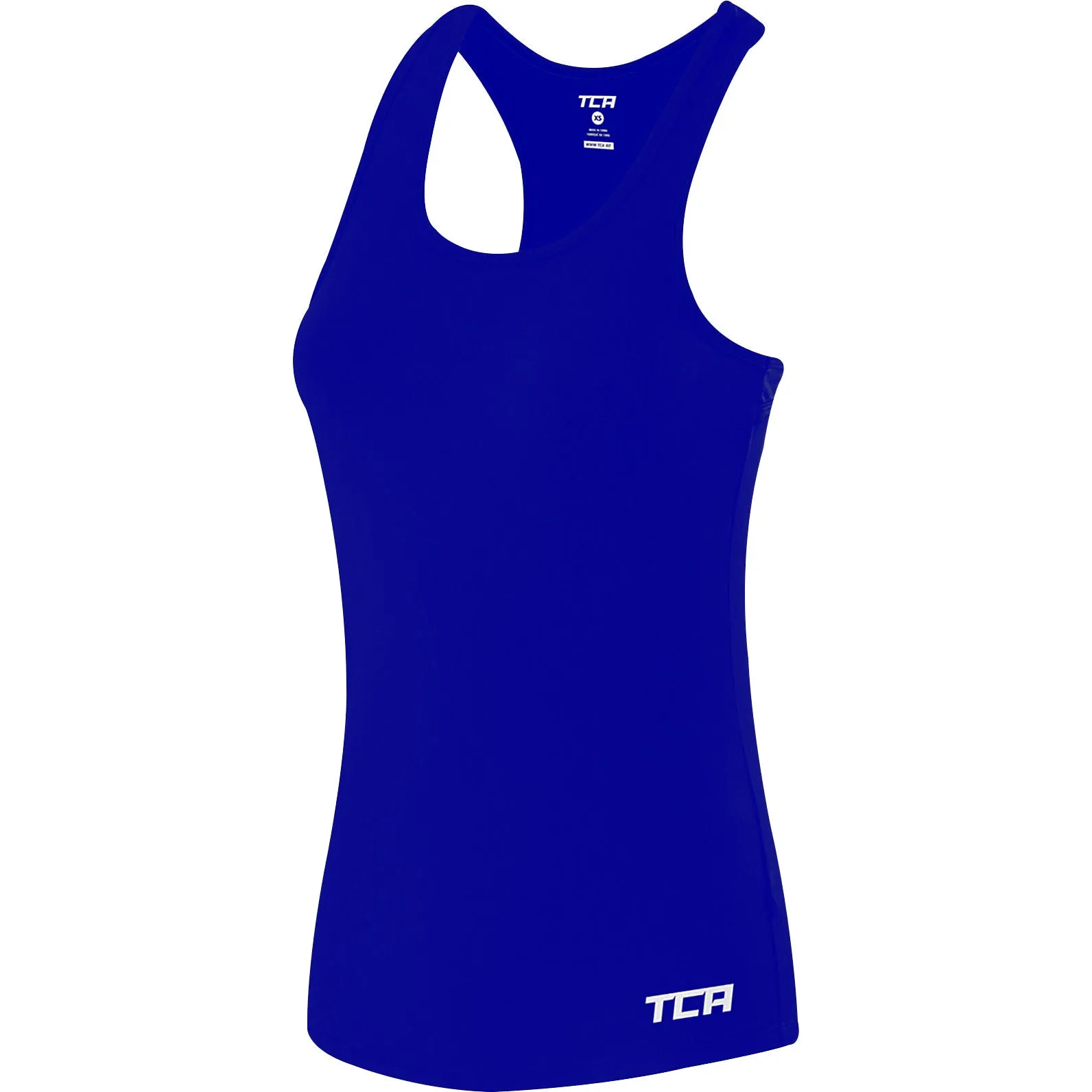 TCA Tech Racerback Womens Running Vest Tank Top - Blue Wicking Technology Dynamic Armholes